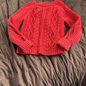 GAP Vibrant Red Cable Knit Sweater